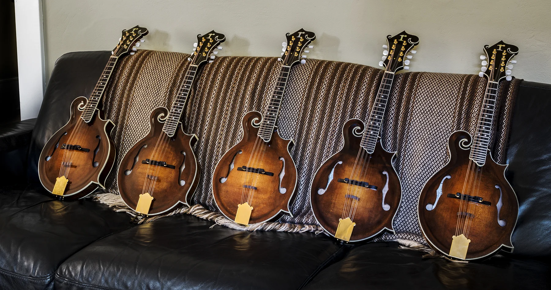 Matt Ruhland's latest batch of F5 mandolins.