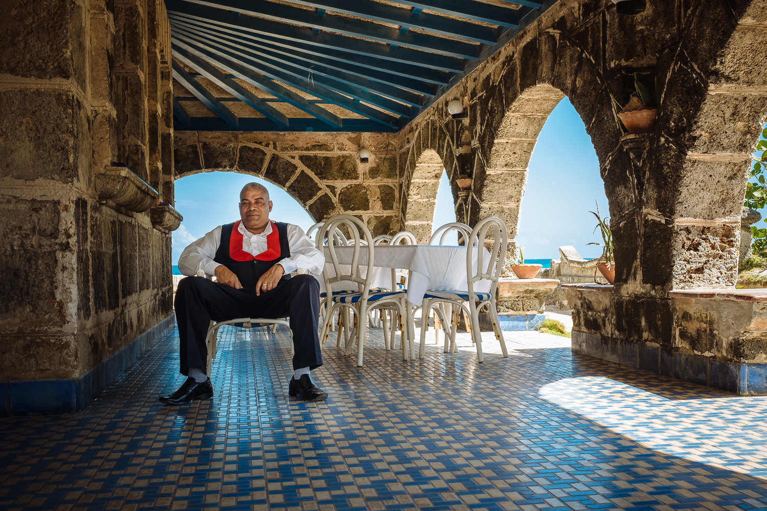  A portrait of a Casa de Al waiter. Which used to supposedly be Al Capone's house in Varadero, Cuba 2015. 