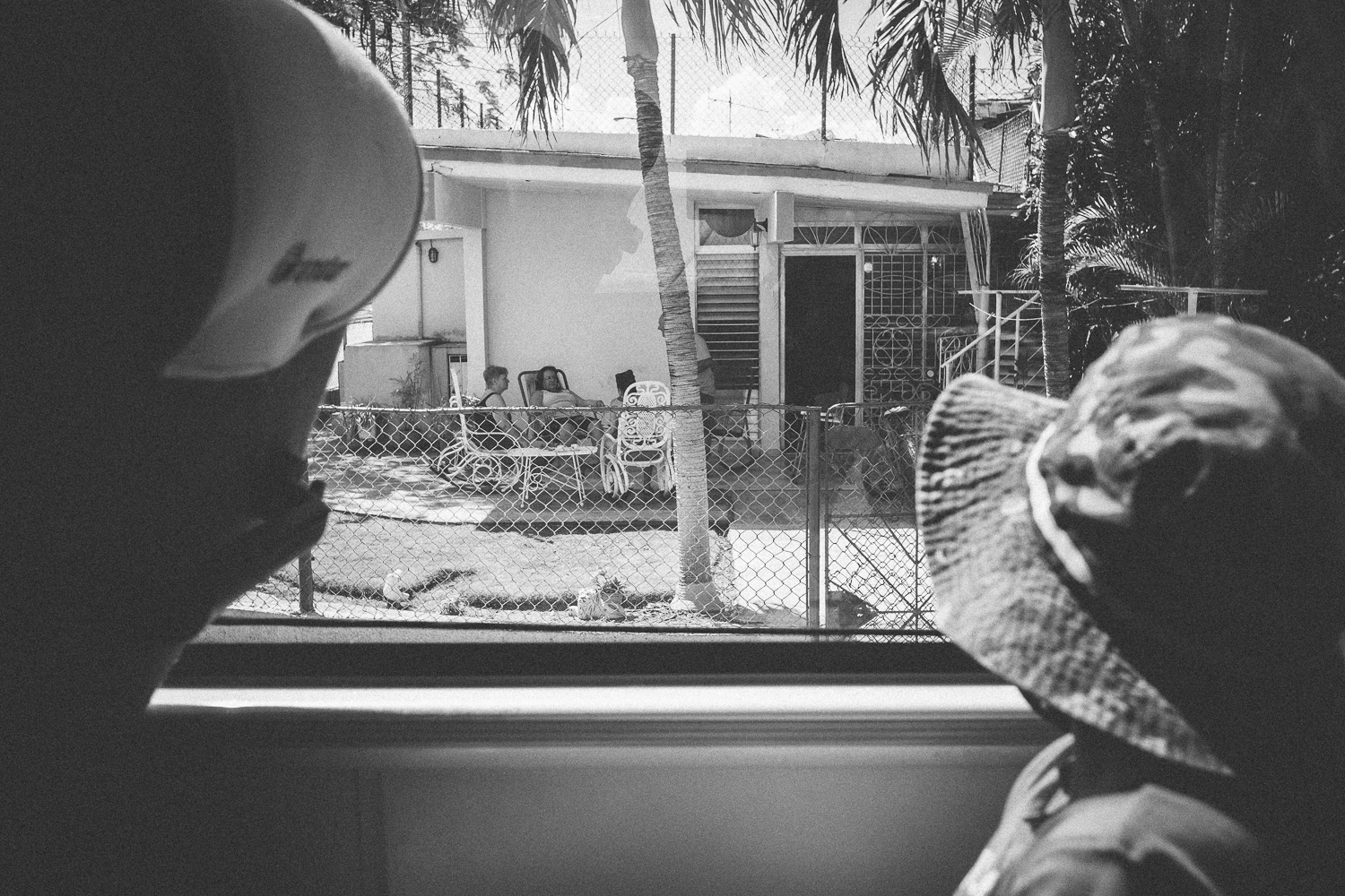  People watching from the tour bus in Varadero, Cuba 2015. 
