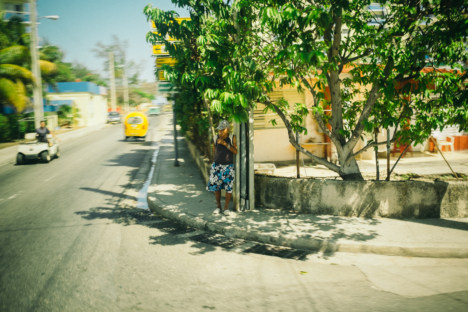  Man on a street corner in Varadero, Cuba 2015. 