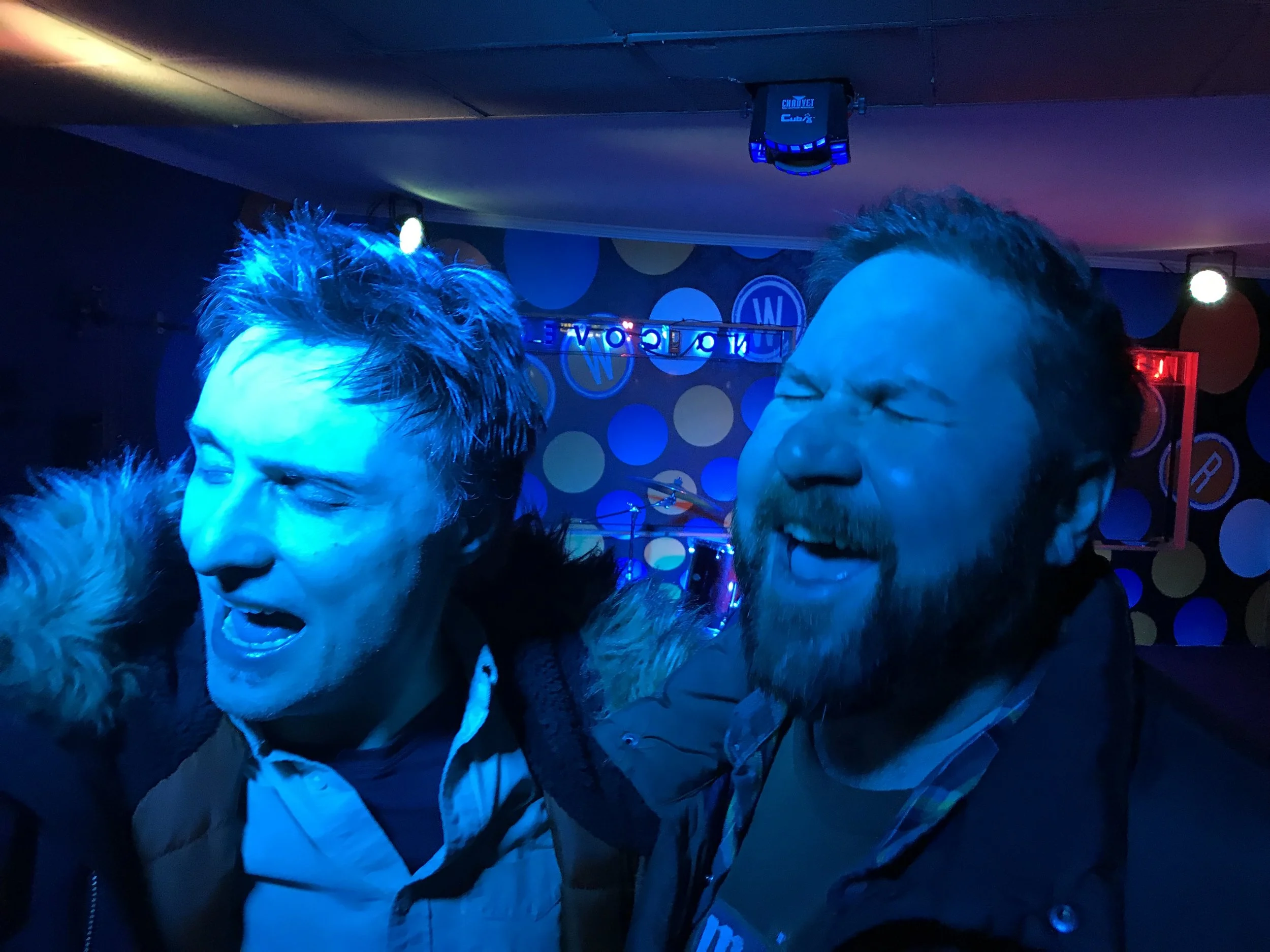 Jason along with Andy from Popular Creeps caught in a post-show moment.