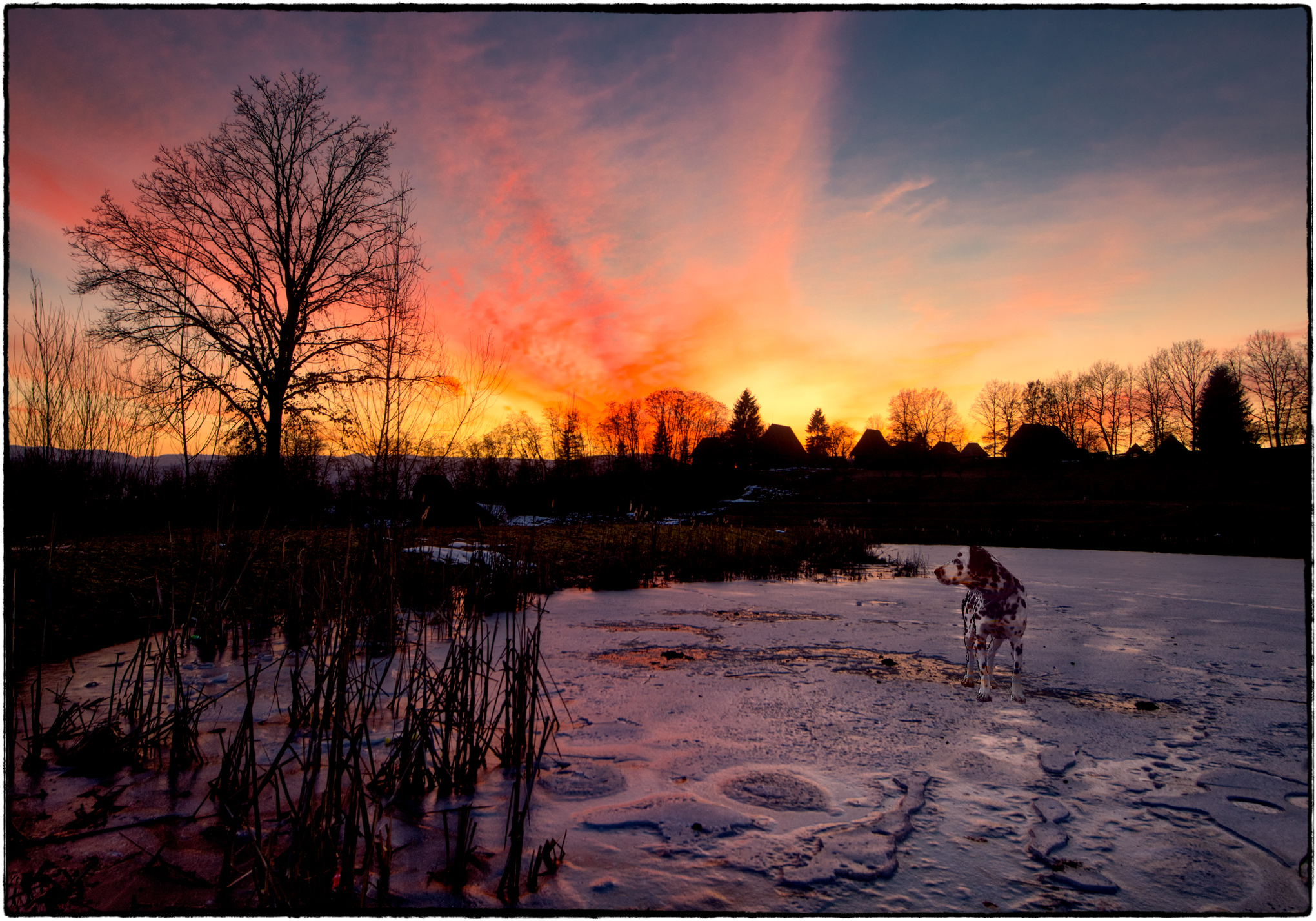 Frozen lake