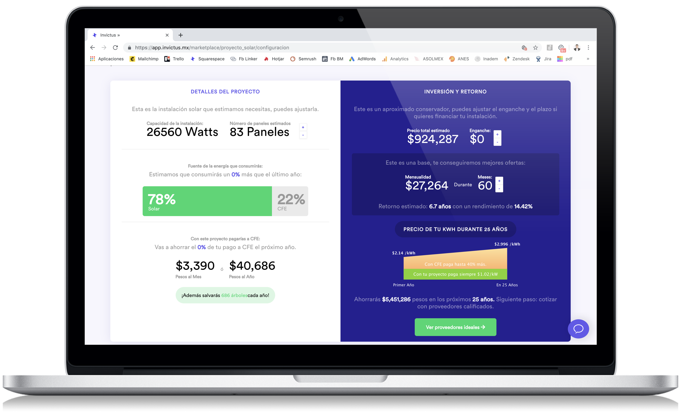 Configuración de un proyecto solar