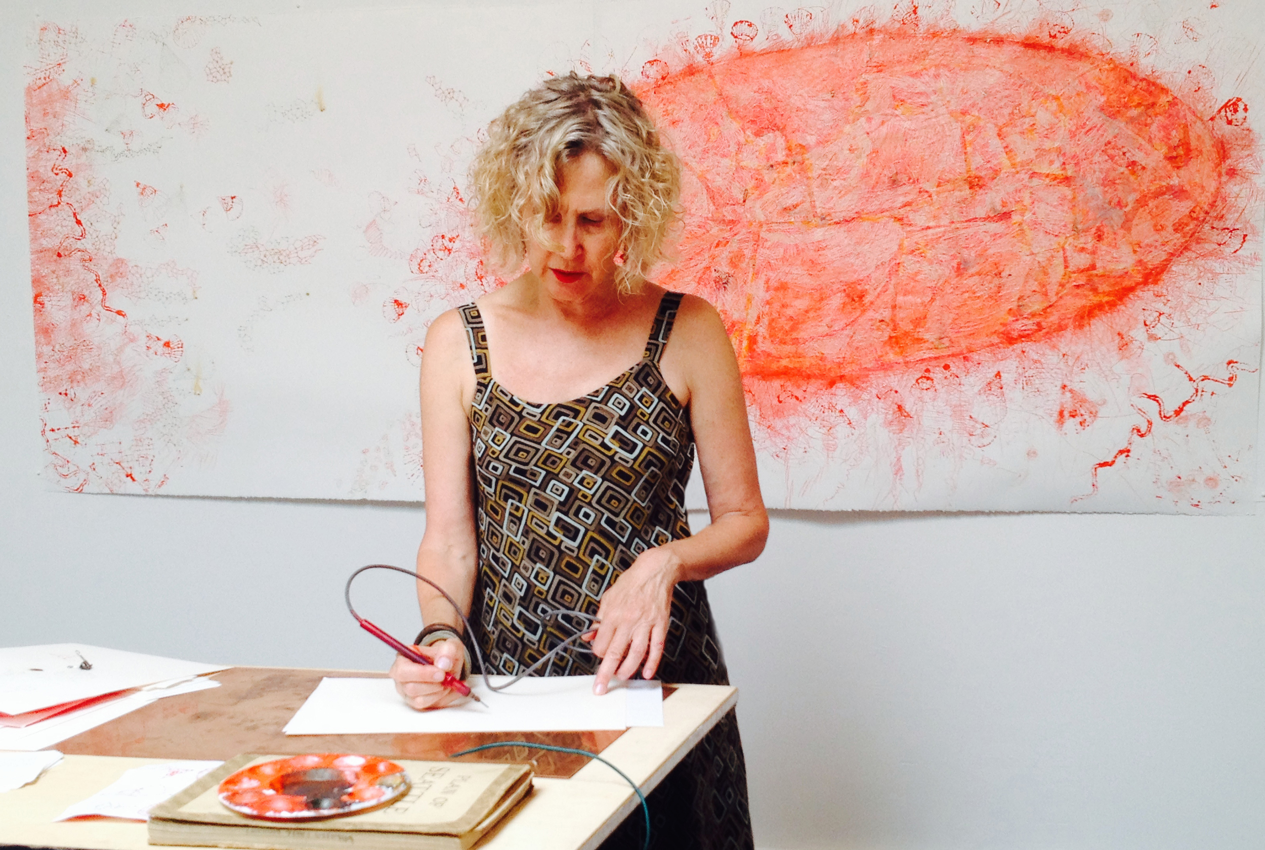 Drawing demo at LxWxH Gallery, July 2014. Curated by Cullom Gallery, Seattle.