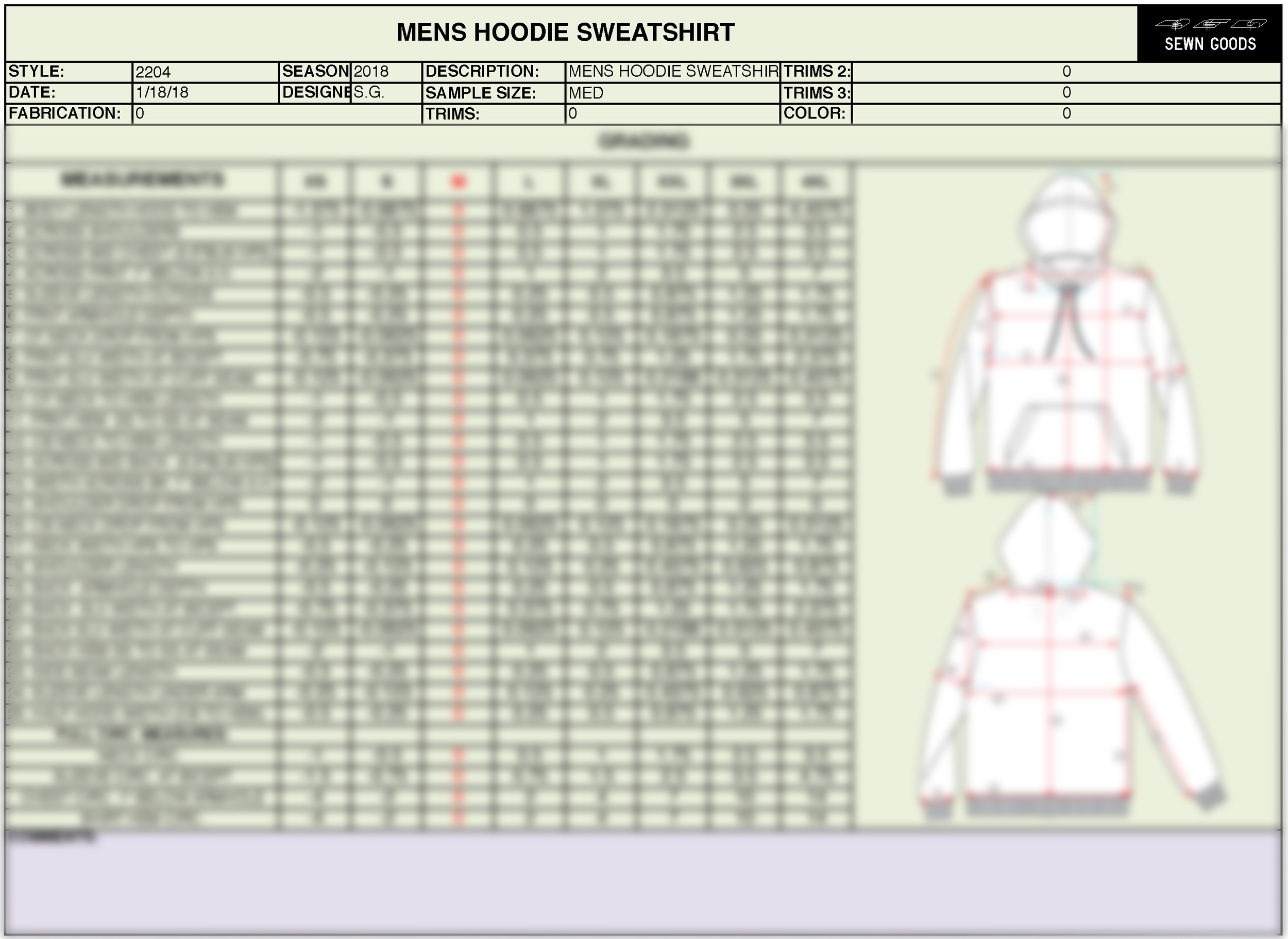 hoodie tech pack