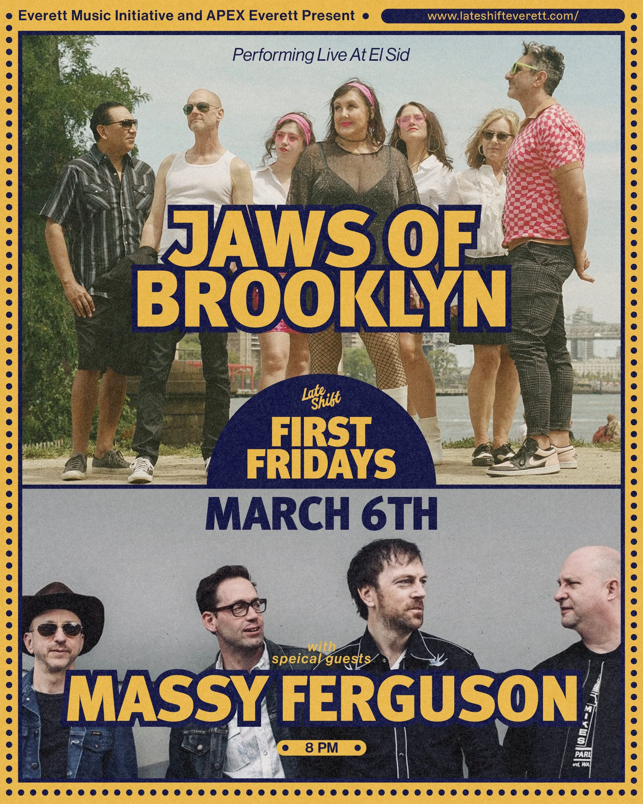 First Fridays: Jaws of Brooklyn + Massy Ferguson at El Sid