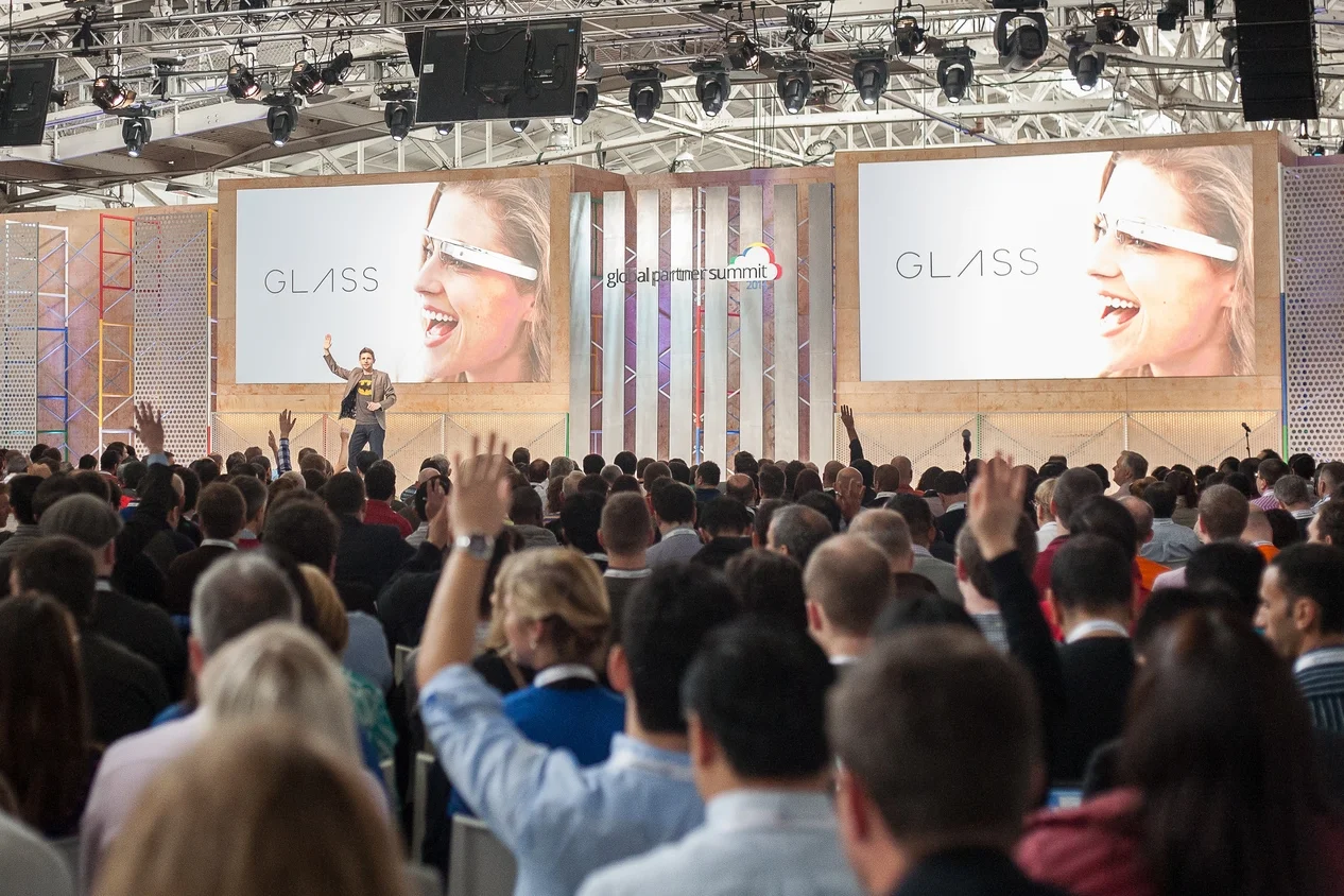 Glass was at the Global Partners Summit in March 2014 at Fort Mason - the demo booth drew a large crowd at session breaks.