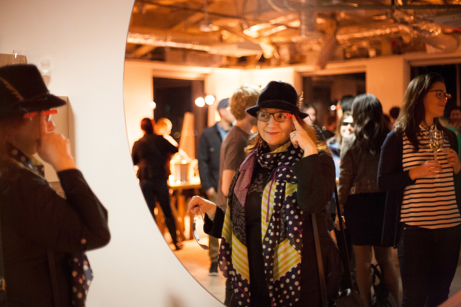 The Google San Francisco office hosted a launch party for the Glass Titanium Frames Collection in February 2014.