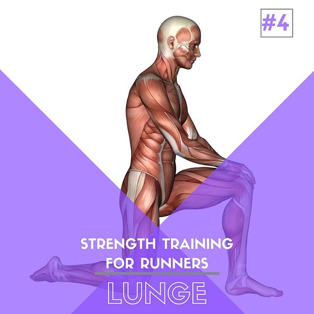 Strength Training For Runners - Exercise 4️⃣ - Lunge⁣
⁣
The lunge is a simple move that packs a ton of benefit.  With that, the variety it provides can help improve coordination, balance, along with strength.⁣
⁣
While the bump in strength helps with 