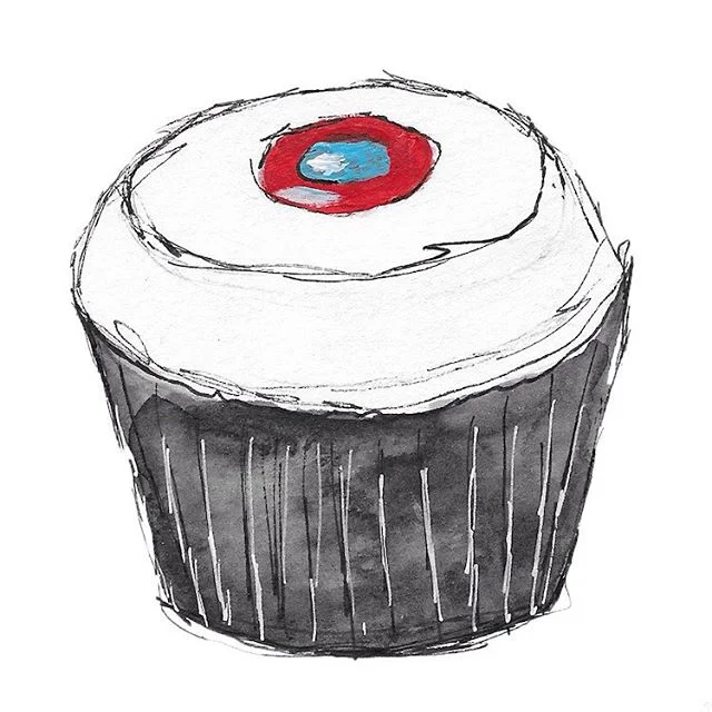 I'm eating a salad but I'm pretending it's a red velvet cupcake from @sprinklescupcakes ❤️❌⭕️