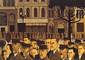 Melbourne street scene by John Brack, 1955