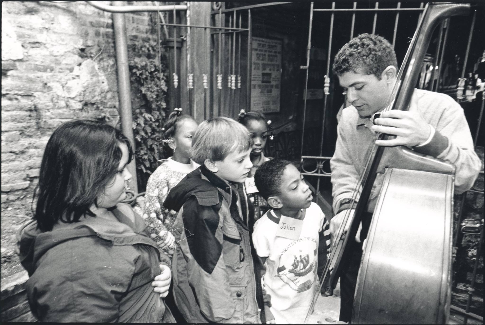 A young Ben Jaffe with students at Preservation Hall