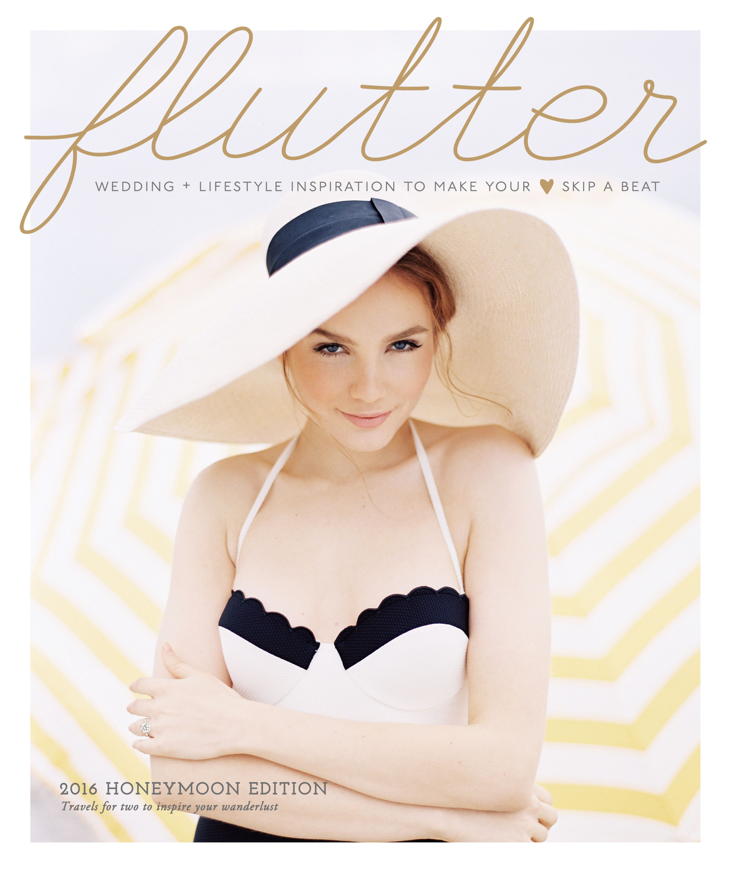 This issue marks Flutter mag's 2nd annual Honeymoon + Travel edition featuring the most picturesque dream destination getaways both near and far. By the time you're finished reading... you'll be packed and ready to go! Cover photo was taken in Charleston by Eric Kelley Photography .