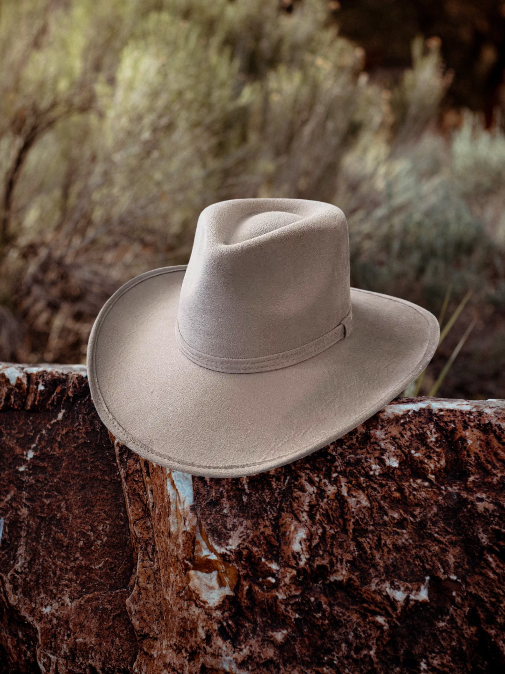 Taupe Bronco Cowboy Hat — THE RHINESTONE RODEO