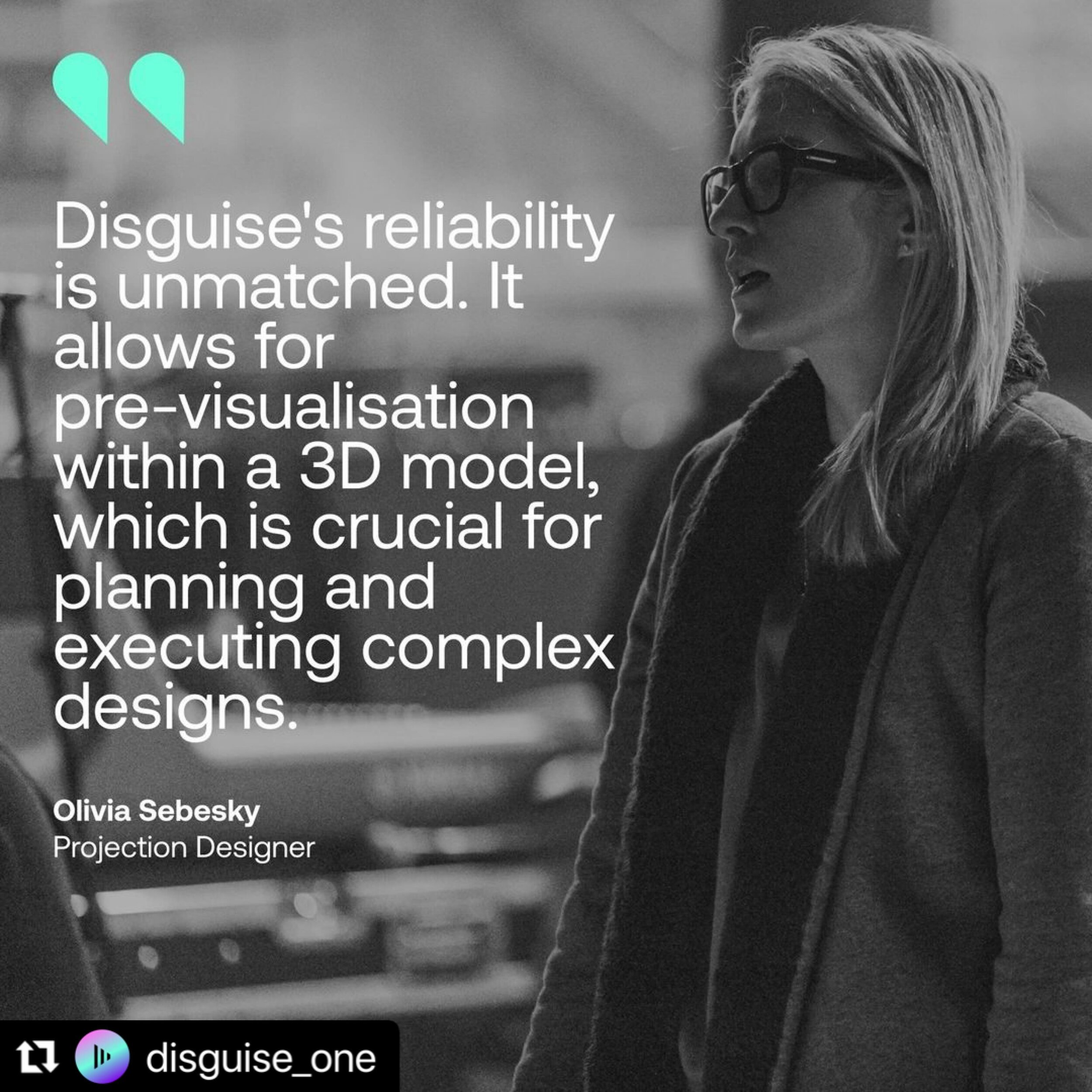 #Repost thank you @disguise_one for this feature!
・・・
What better way to kick off Women&rsquo;s History Month, than to spotlight award-winning Projection Designer, Multimedia Art Director, and Motion Graphics Designer, Olivia Sebesky? Together we div
