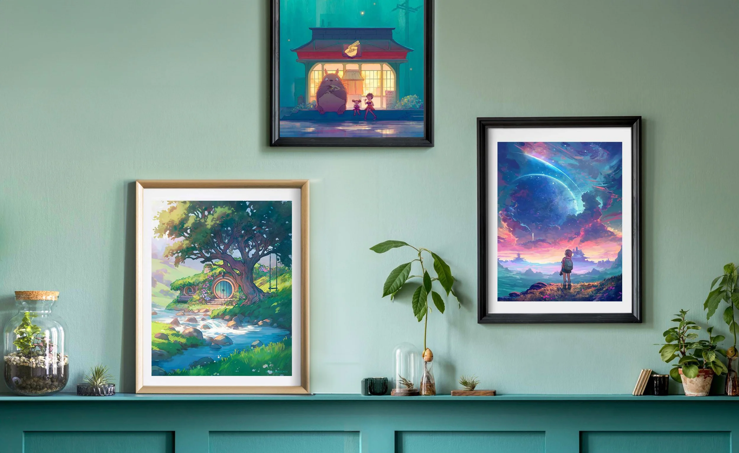 Ramen shop shuttle Green meadows naomi vandoren framed Teal 2 web1500.jpg