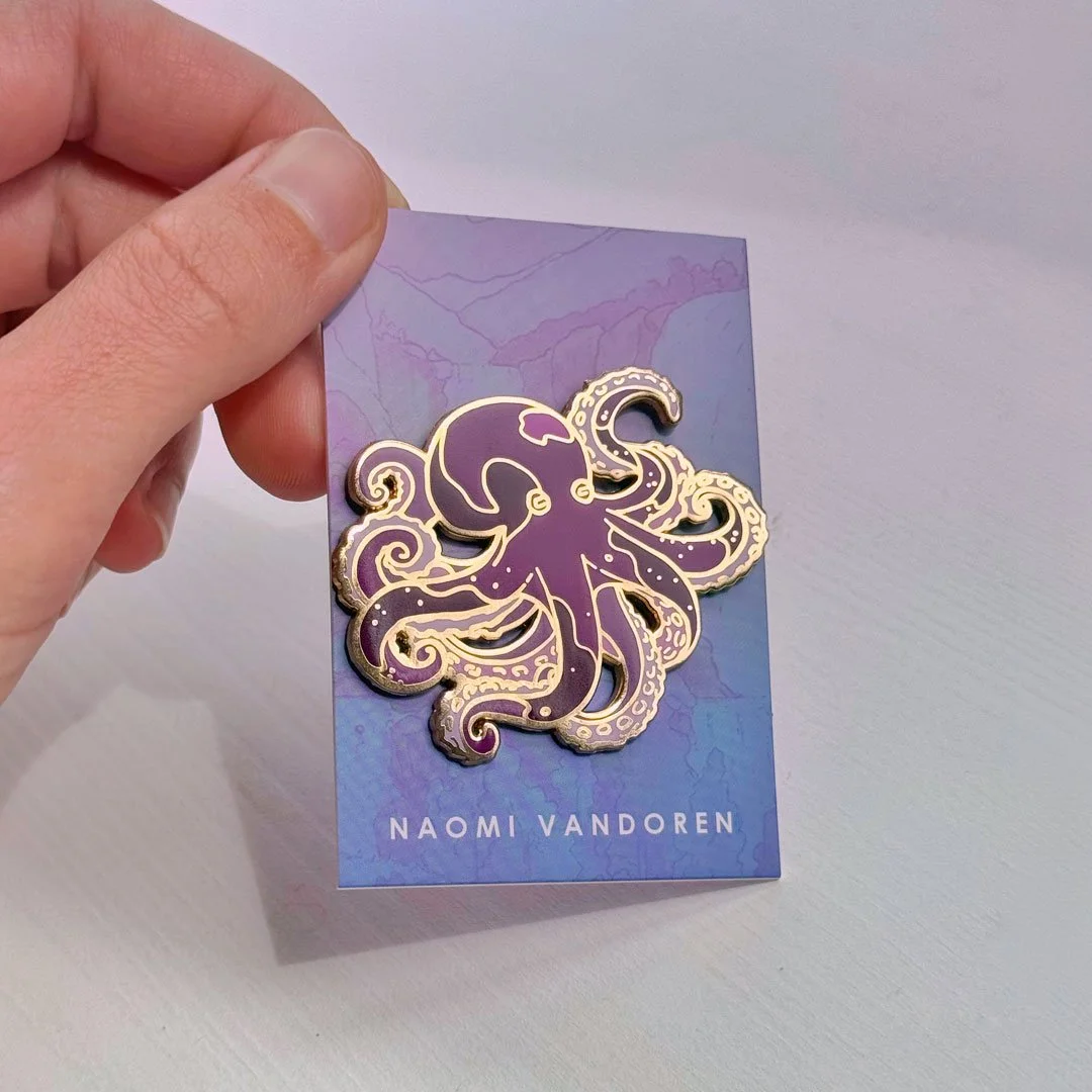 Purple Octopus - Open Edition Art Pin