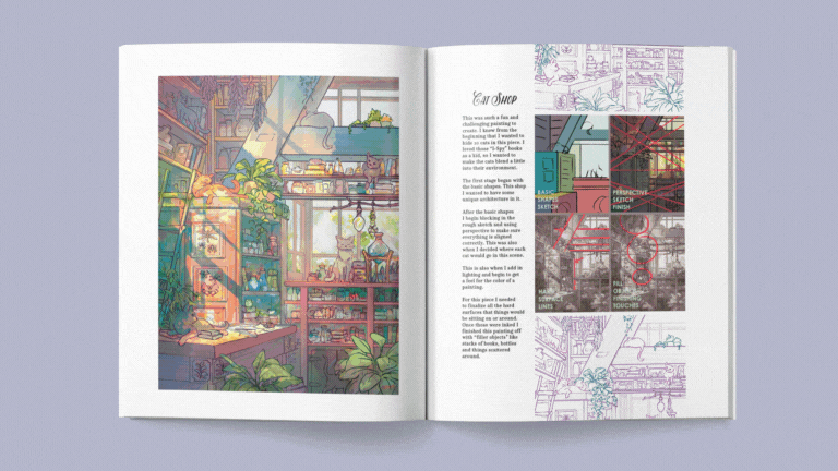 Yearly Art Book - Kickstarter Video Graphics pages flip.gif