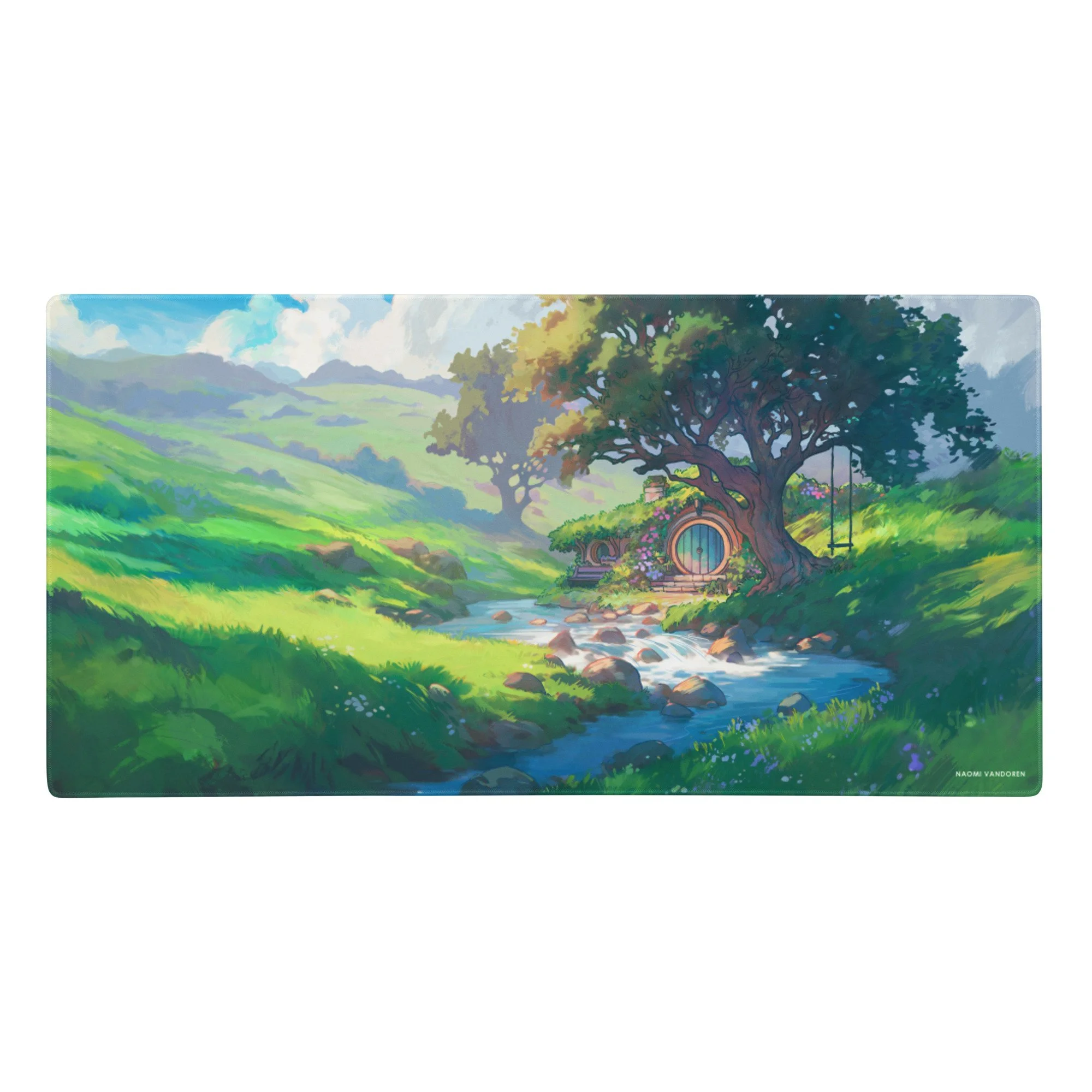 Green Meadows Hobbit Naomi VanDoren gaming-mouse-pad-36x18-front.jpg