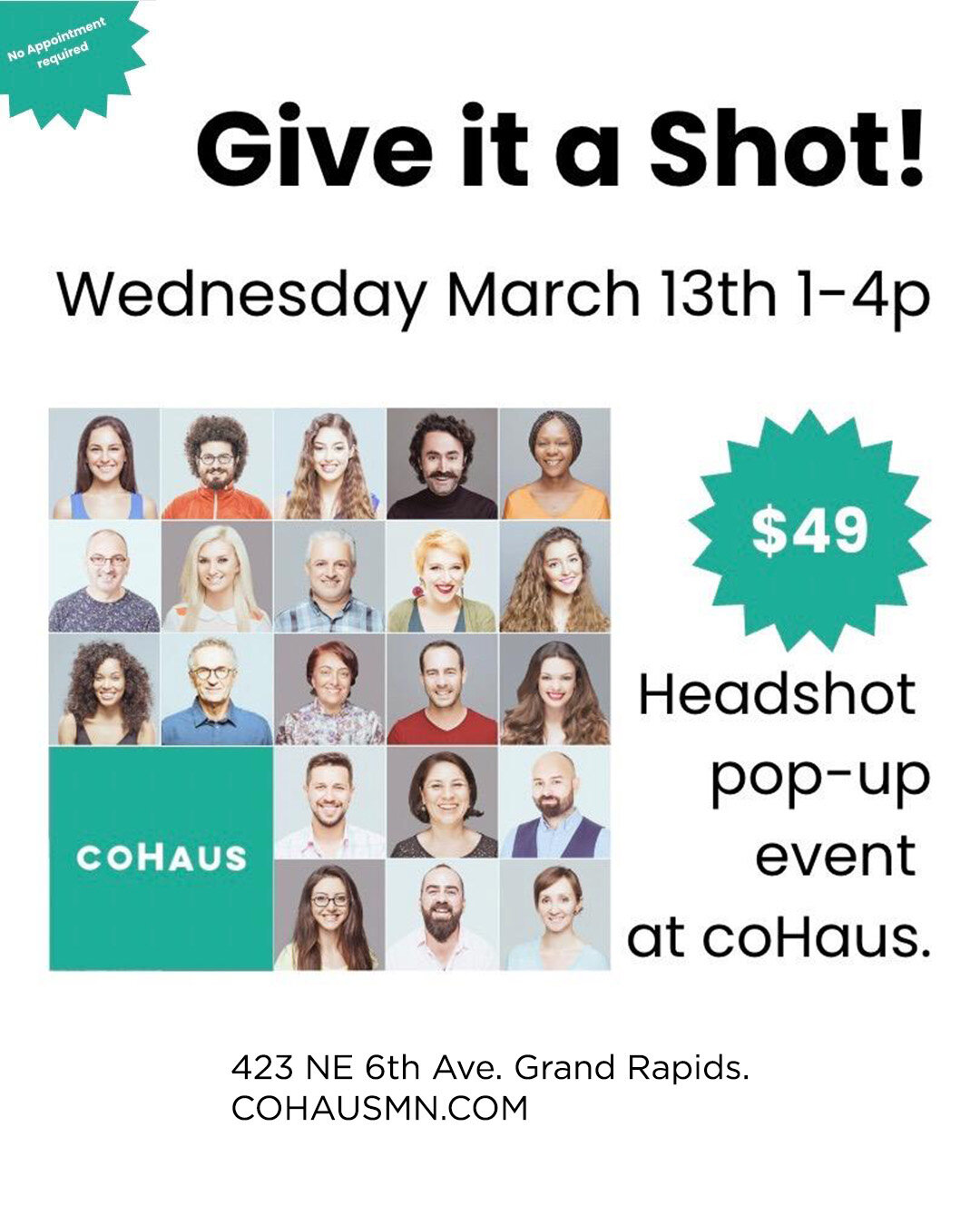 Stop in and say hello and get your head shot taken!