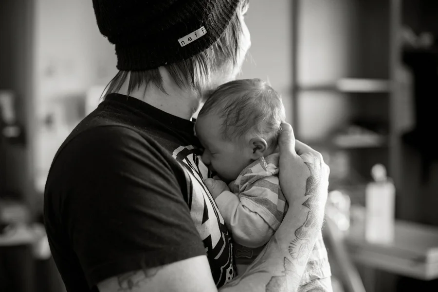 father with newborn son