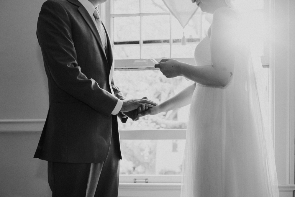 bride reading vows