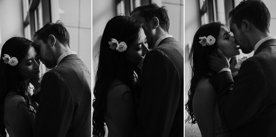 bride and groom in seattle courthouse to elope
