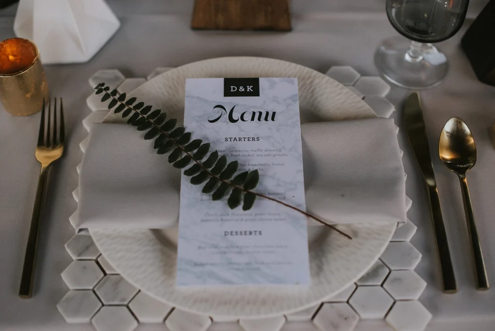 wedding day menu