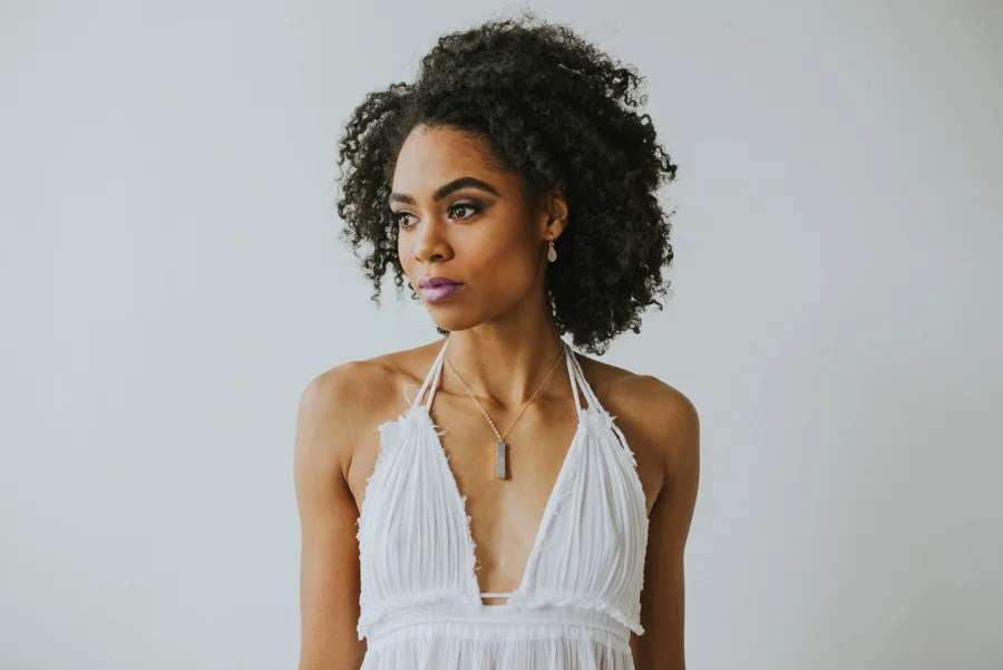 black bride with natural hair