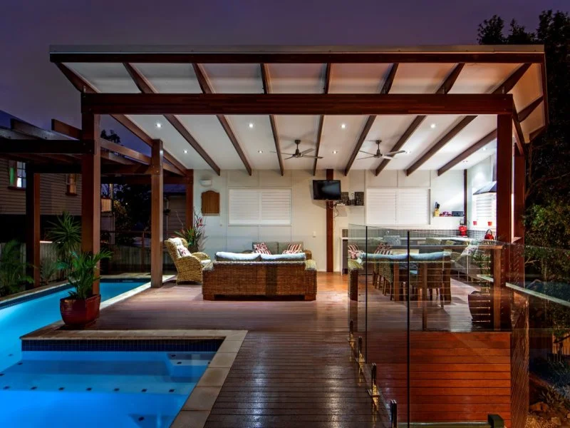 Modern Timber Gazebo & Swimming Pool. Holland Park, Brisbane