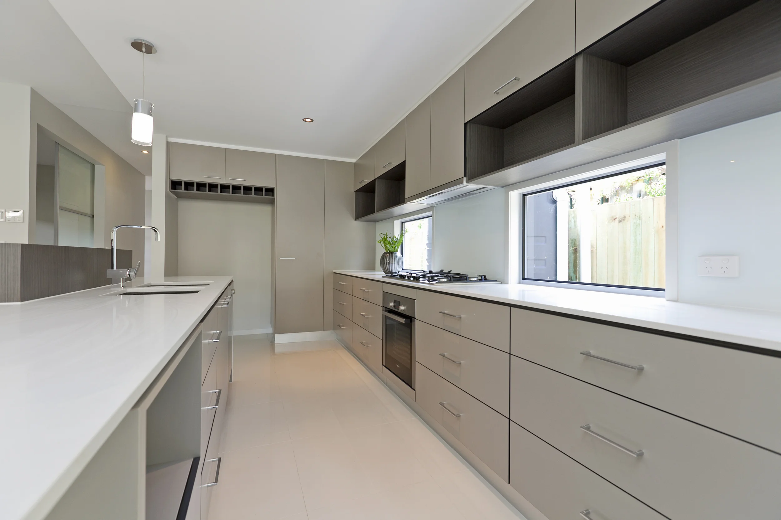 Modern Kitchen With Large Pot Drawers & Recessed Sinks. Wynnum Brisbane