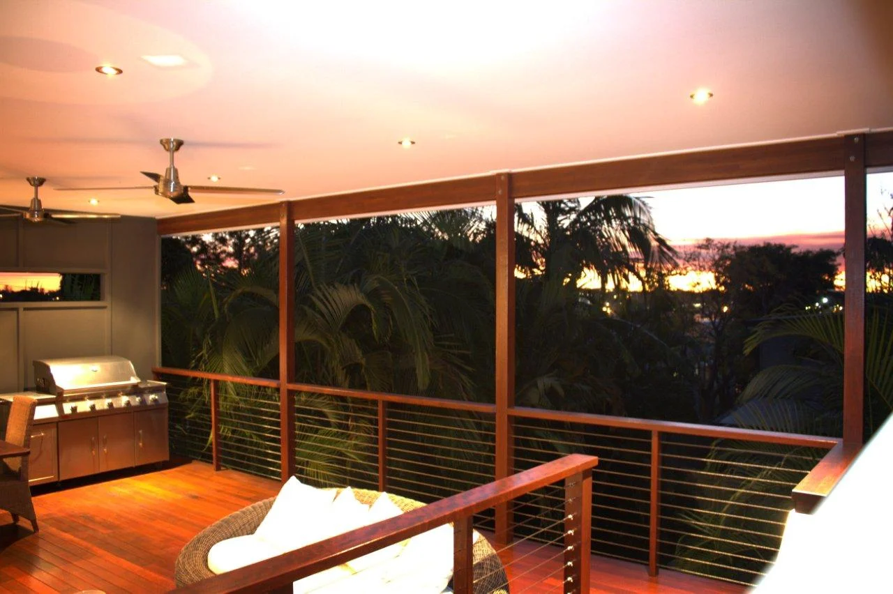 Timber Posts & Balustrade With Stainless Steel Cables. Wynnum, Brisbane