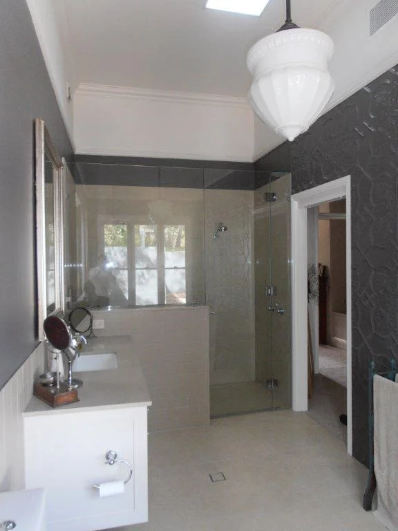 Ensuite With Double Shower & Vintage Lighting. Brookfield, Brisbane