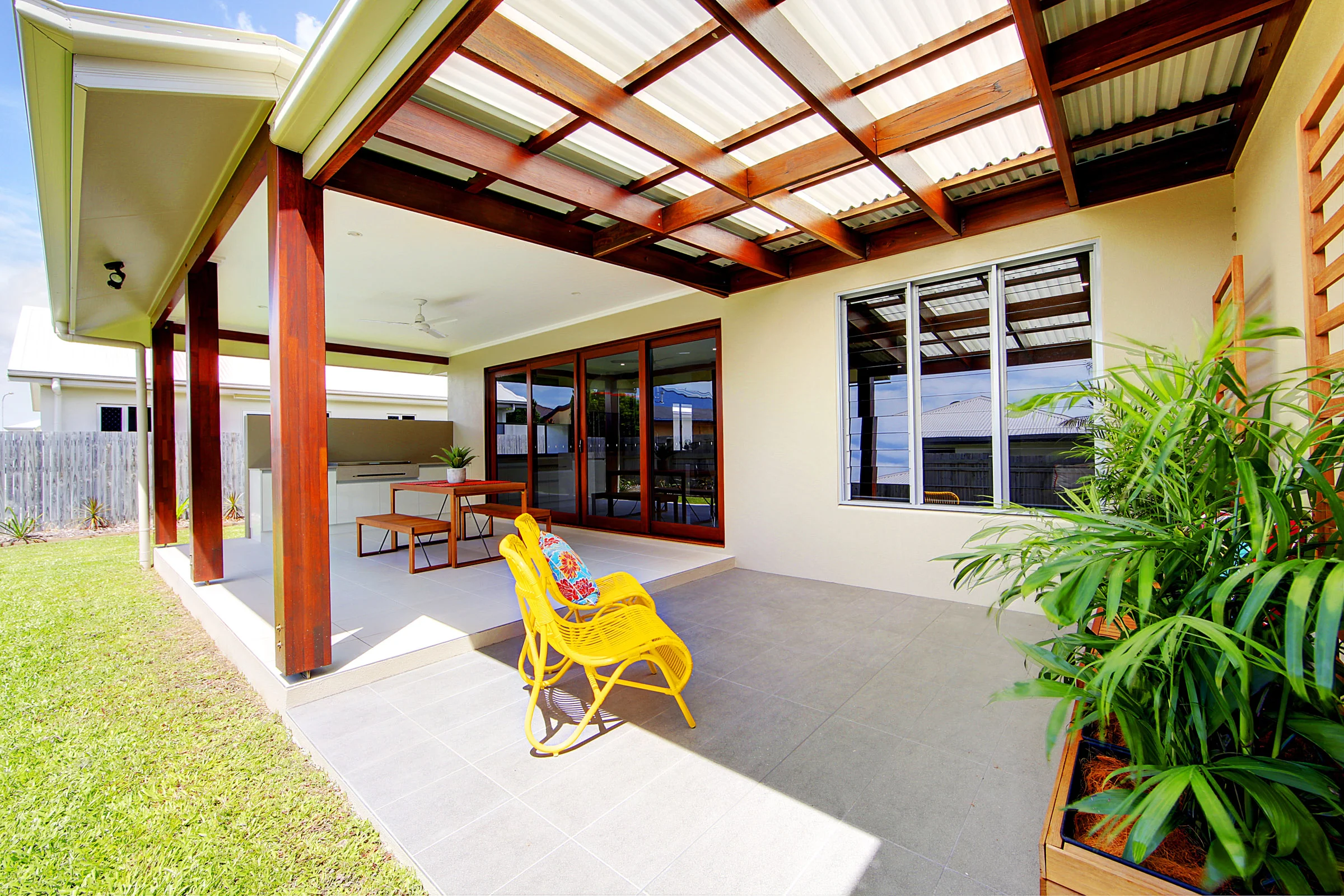 Large Alfresco Area. Timber Stacker Doors & Built-in BBQ. Display Home, Townsville QLD
