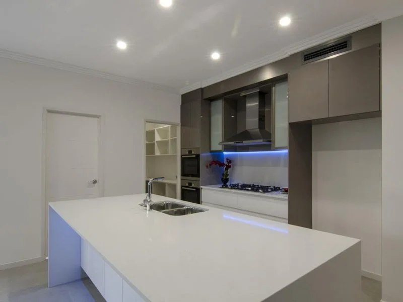 Modern Kitchen With Large Island Bench. Walk In Pantry. Sunshine Coast, Queensland