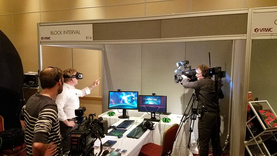 An anchor from the BBC trying out Life of Lon at the VR World Congress mid-April in Bristol UK.