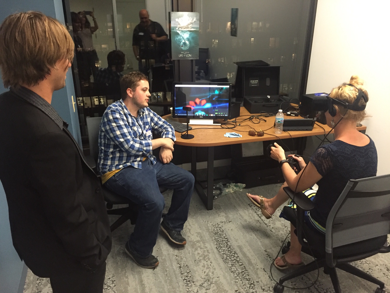 Here I am conducting a VR user test at the first CHIVR meetup in August, 2016