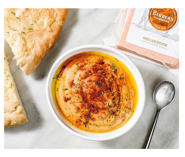 We won a gold medal at the recent International Cheese awards for Red Leicester. For many a seriously under rated cheese. We have made this mezze inspired Red Leicester, Smoked Paprika and roast aubergine dip to celebrate our win! The recipe is on ou