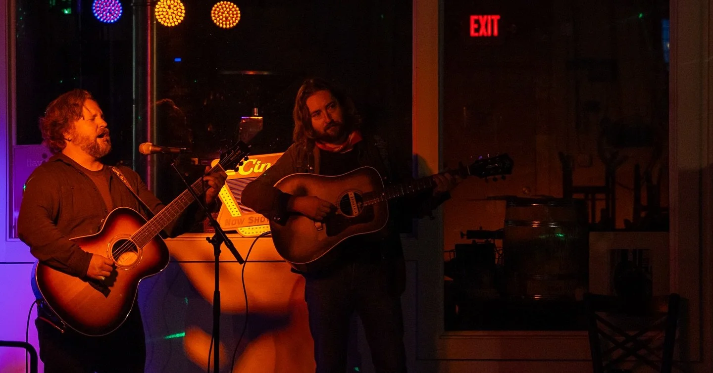 @nick_dittmeier_music joins @achillestenderloin during the performance of “Little Girl Blue” during the second installment of Flavor Notes at @roscoescoffee during October 2025.
#livemusic #localmusic #blues #bluesmusic #folk #folkmusic
