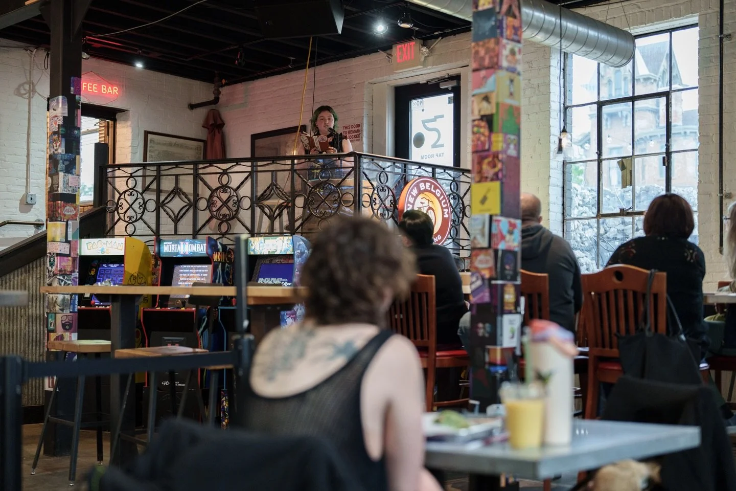 During National Poetry Month, @rilenmoon led a month open mic reading hosted by @roscoescoffee allowing the community to share their work. 

#poetry #coffeehouse #community #richmondindiana #reading