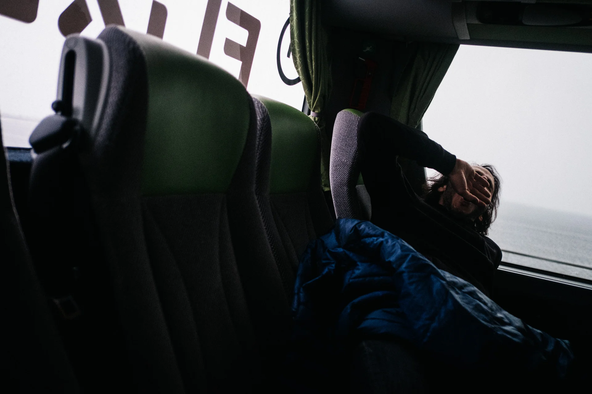 Can't say we slept much on the crowded bus.