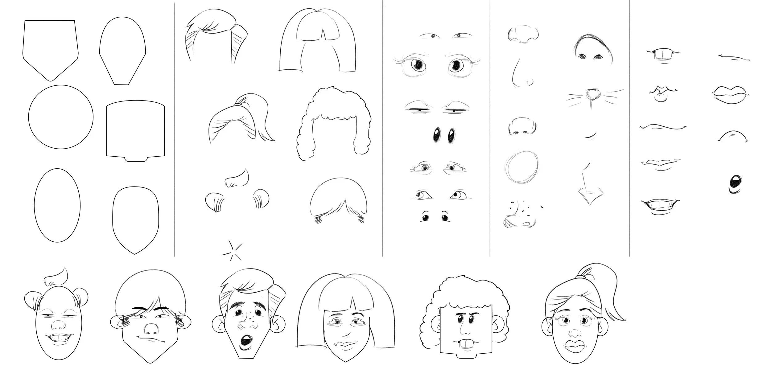 Early exploration for a create your own avatar system that proved to be outside of the scope of the project.