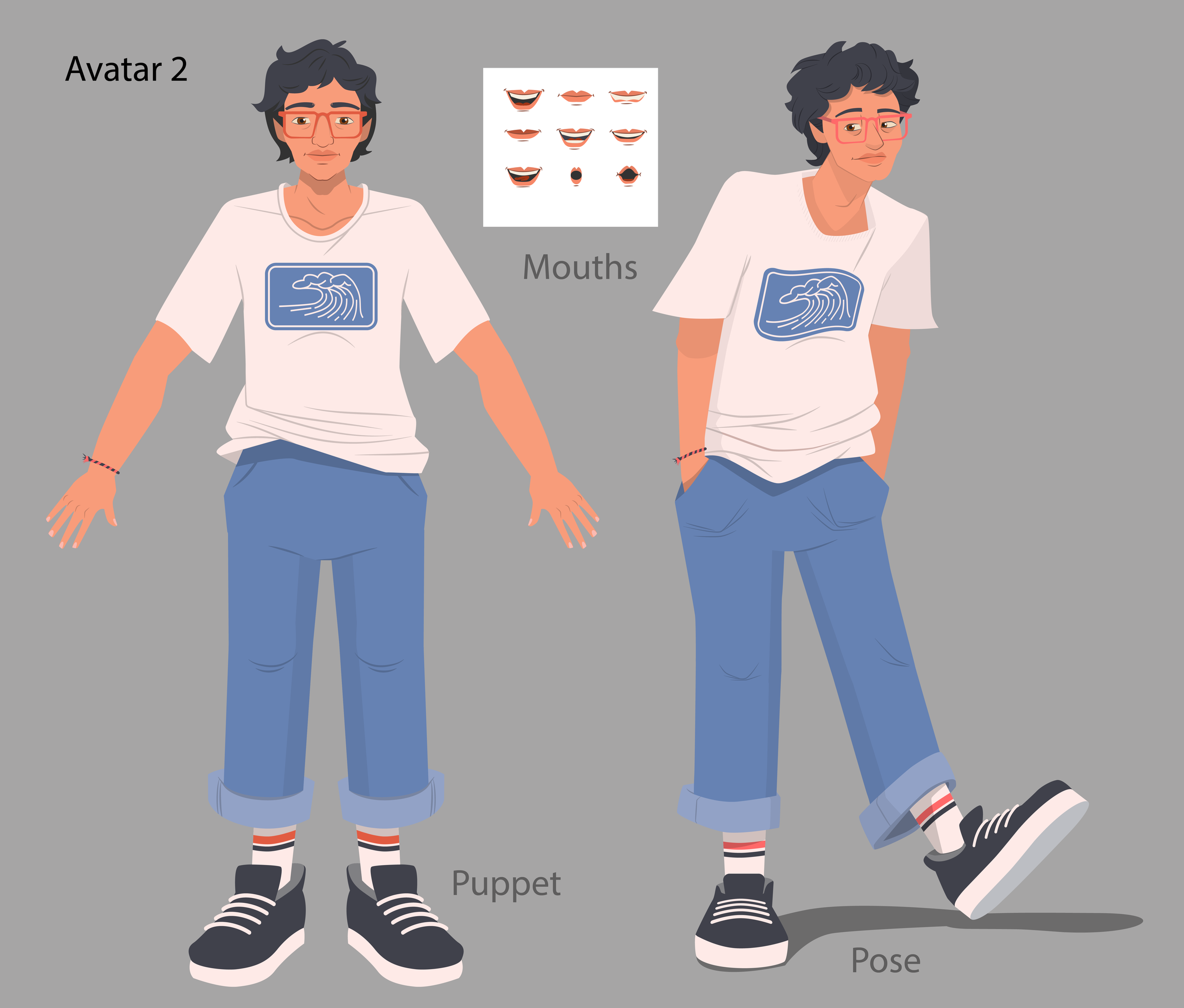 Final pose, puppet model, and mouth sheet for animation for Avatar 2.
