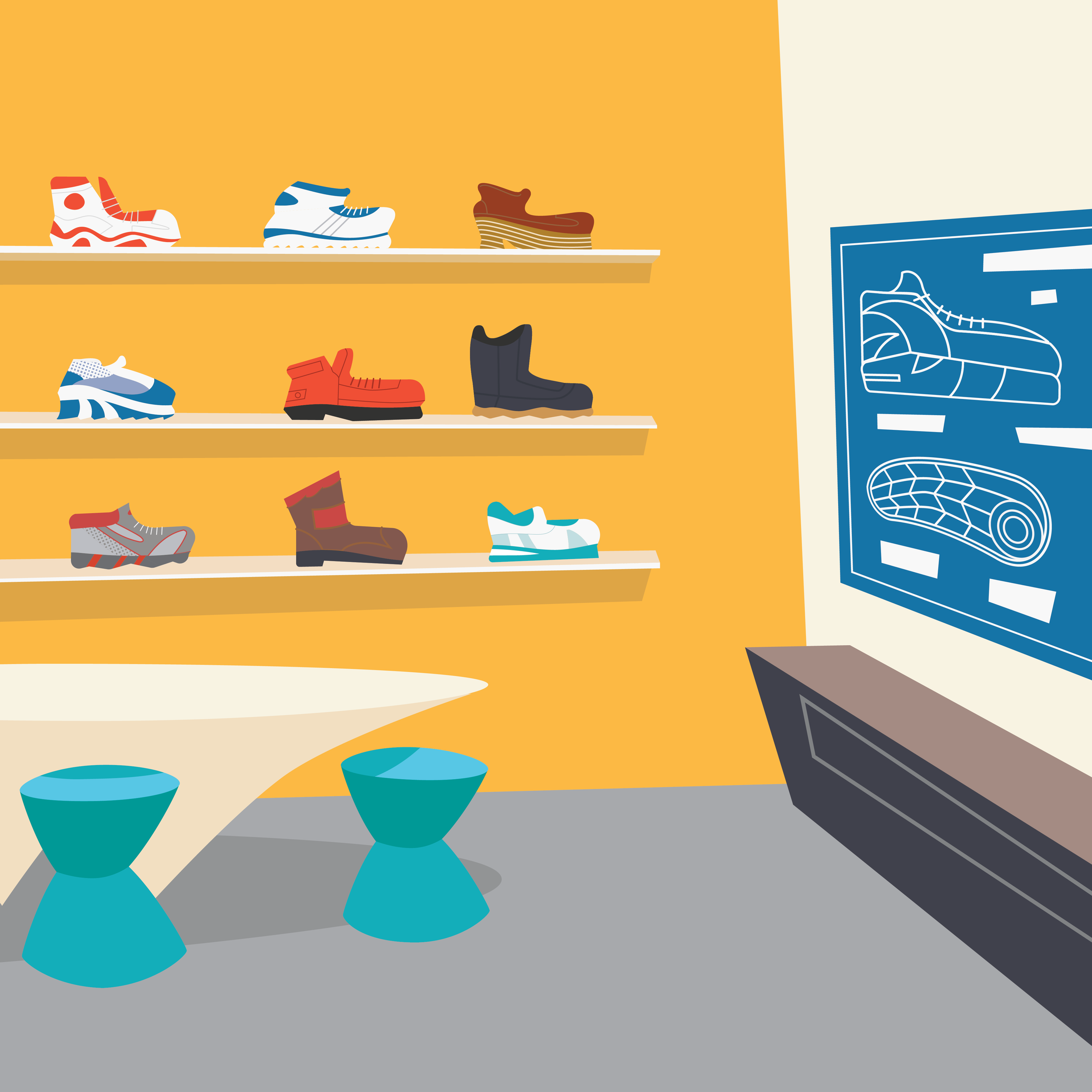 Shoe design company interior.