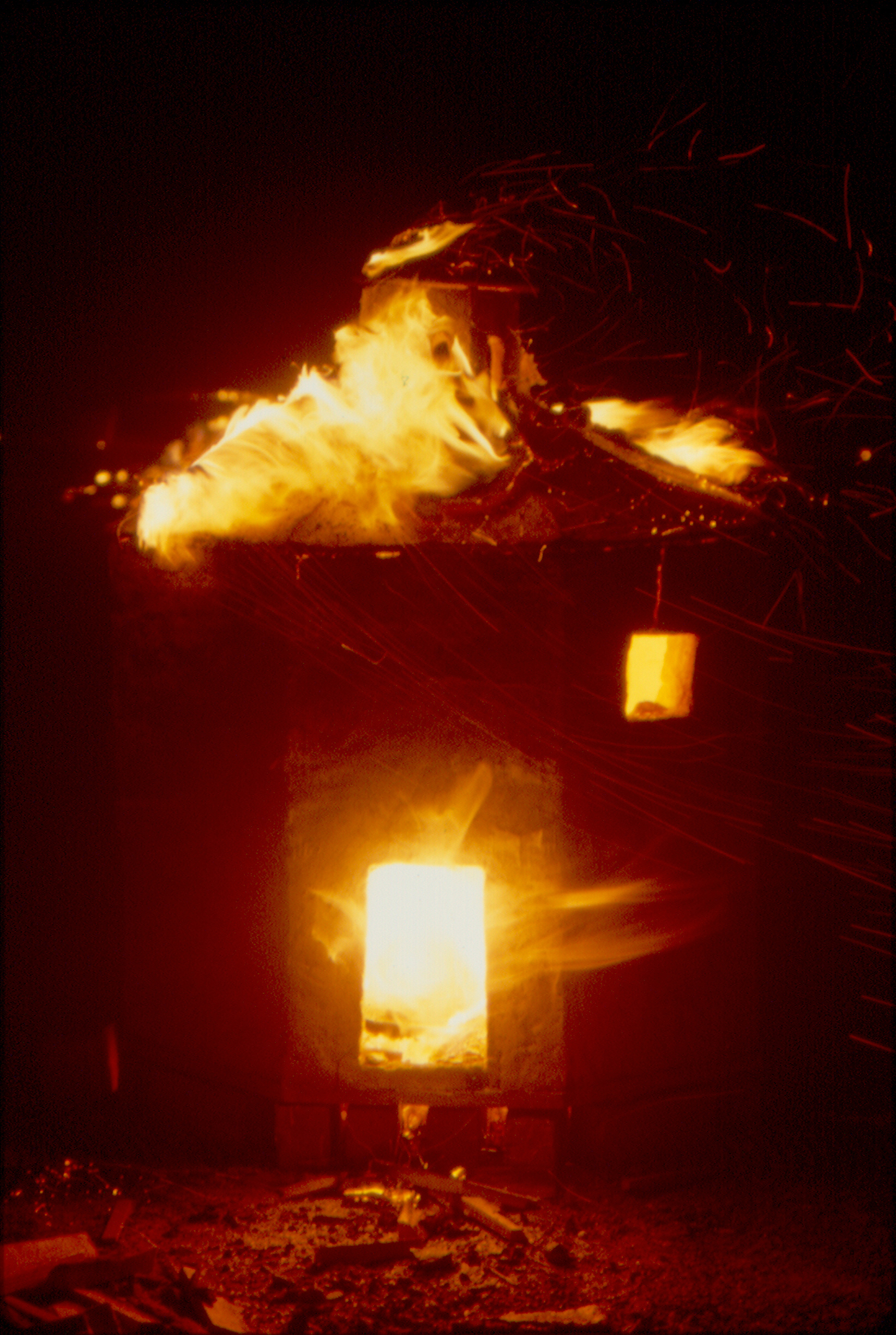 Home is where the hearth is. Clayopolis Fire Festival. Penrith. Cumbria. 2005.
