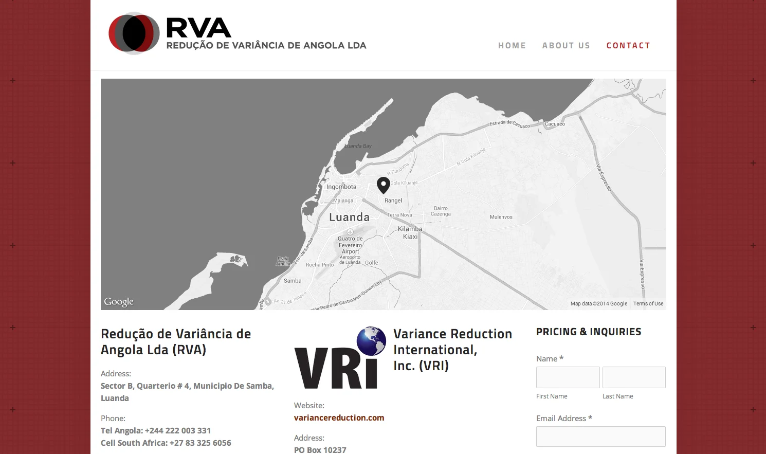 RVA contact page