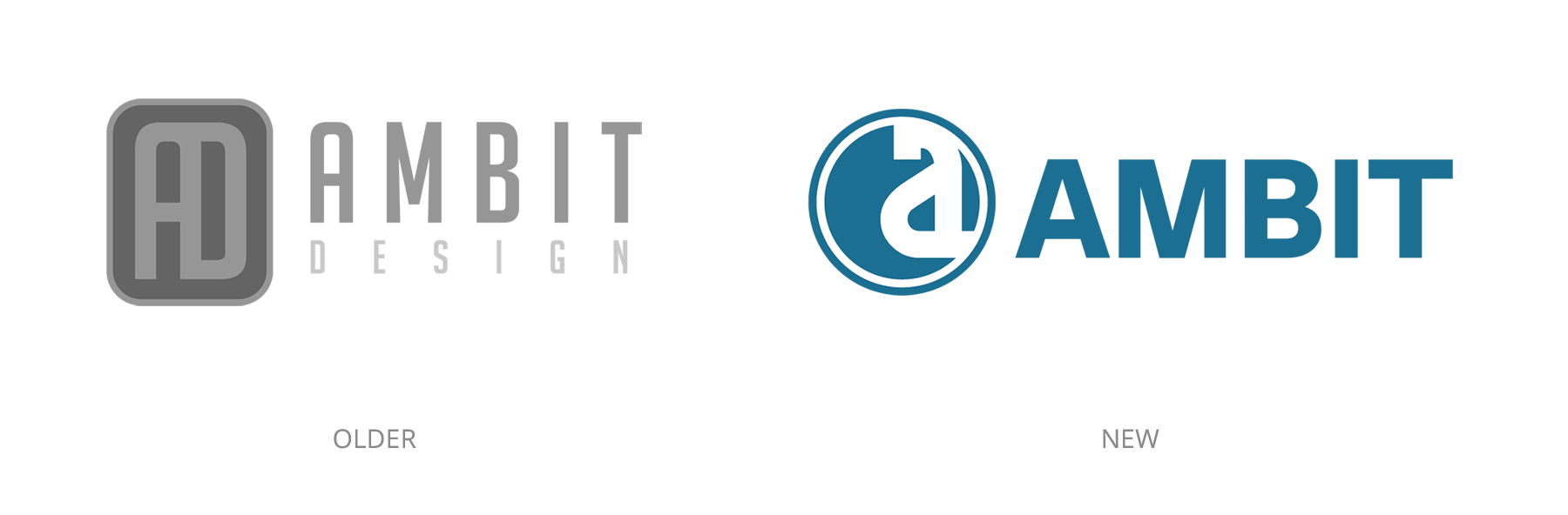 Older Ambit Design logo compared to the New Ambit Logo. 