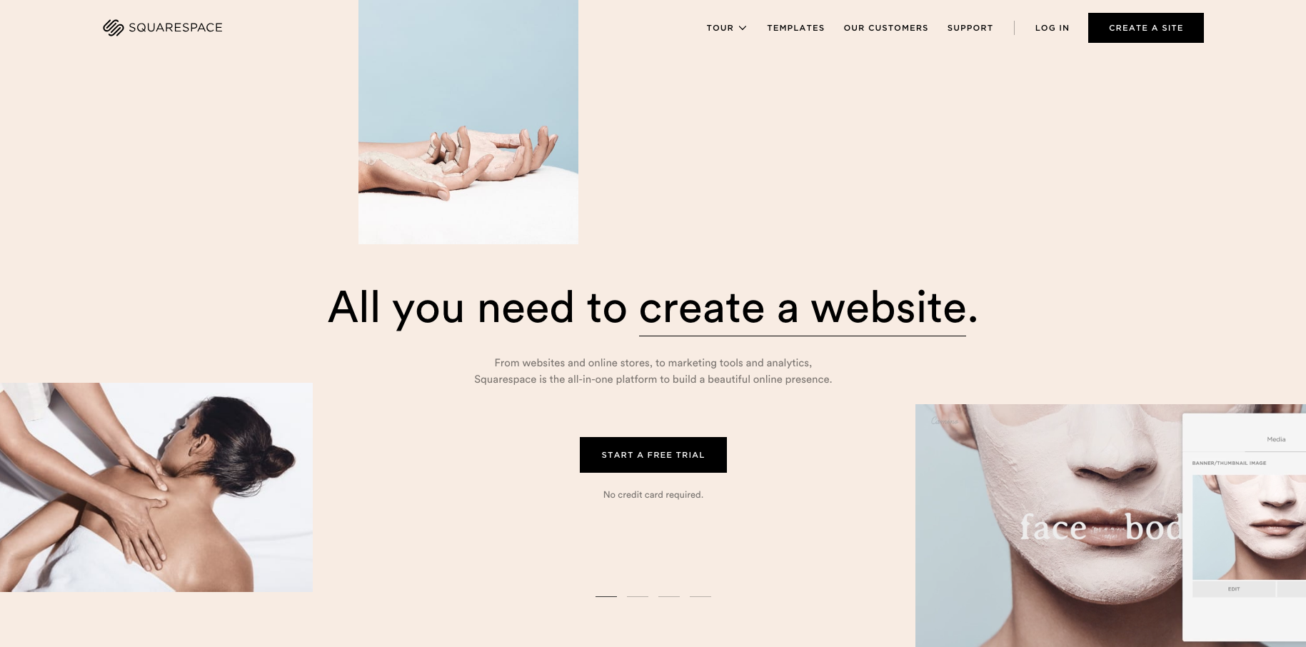 Image of Squarespace's website.