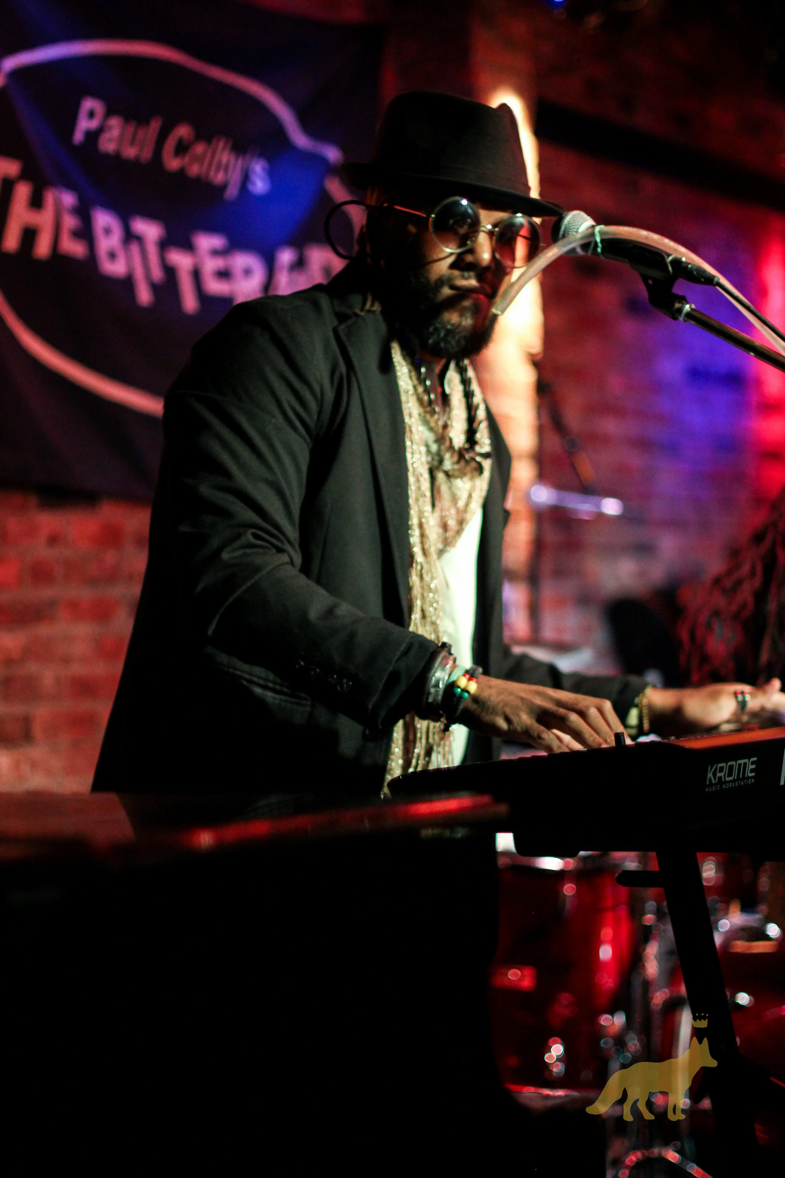 J Sharp on the keys live at The Bitter End. Photo courtesy of Kevin Vallejos.