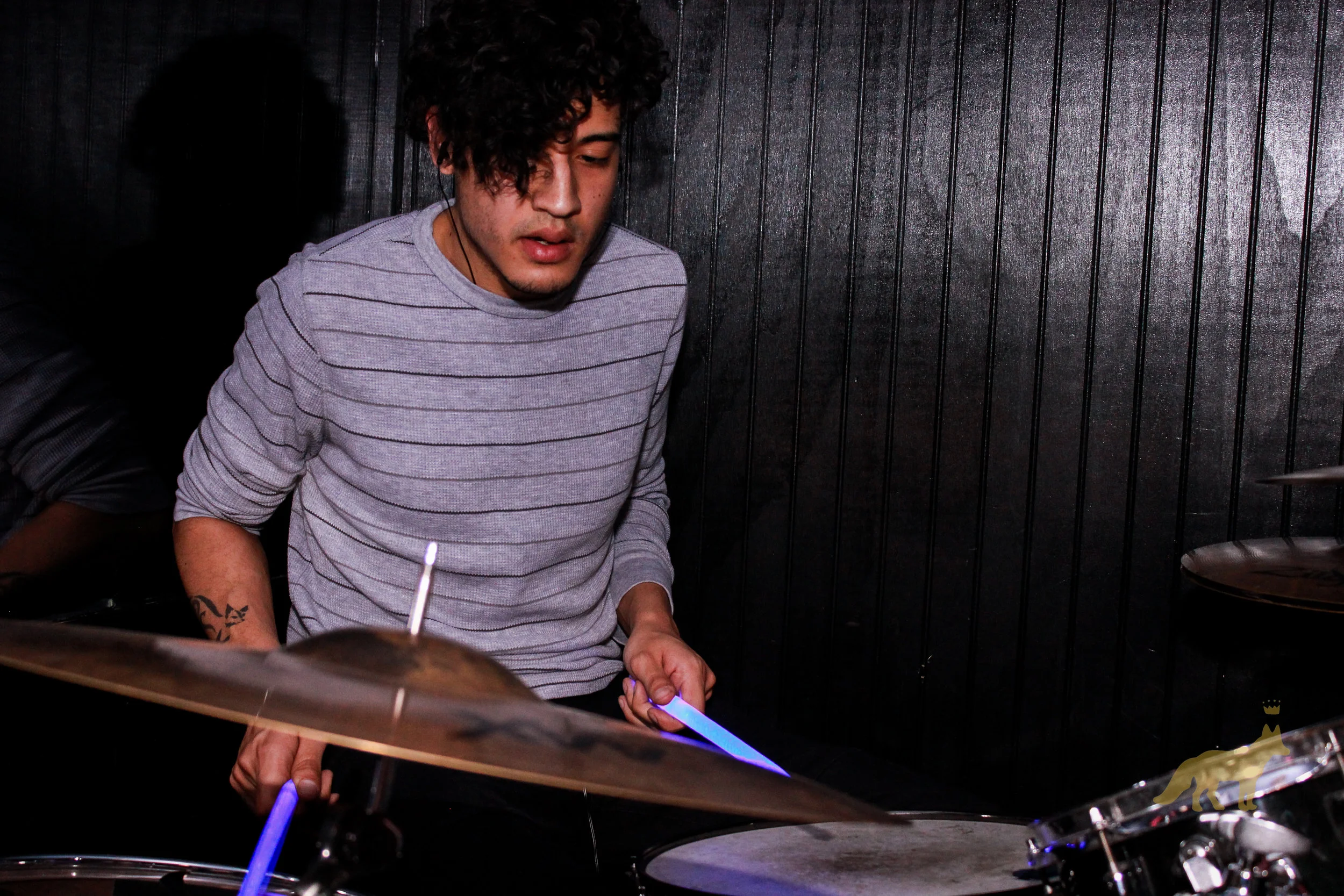 Christian Estrella on drums at our #WomenInRock show. Photo courtesy of Kevin Vallejos.